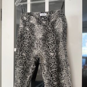 Calvin Klein Black and White Snake Print Pants